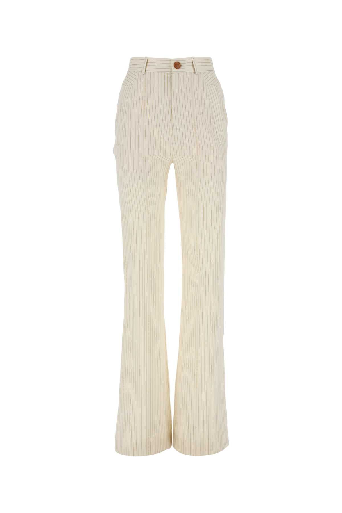 VIVIENNE WESTWOOD Embroidered Wool Blend Striped Ray Pant