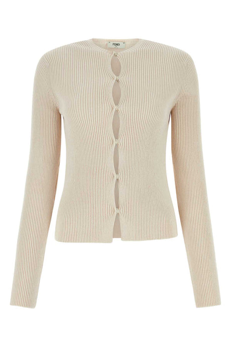 FENDI Cotton Blend Cardigan - Women's Stylish Layering Piece