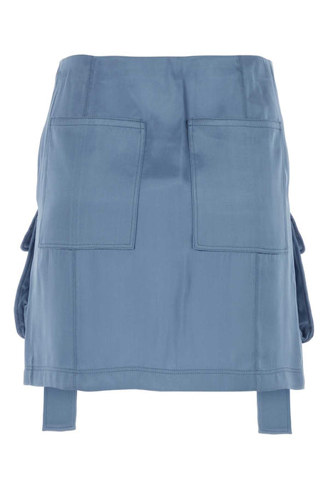 FENDI Cerulean Blue Satin Mini Skirt