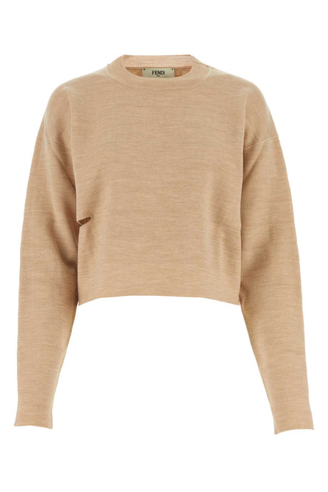 FENDI Reversible Beige Wool Blend Sweater