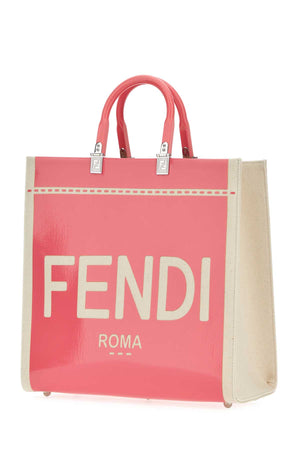 FENDI Two-Tone Canvas Medium Sunshine Shopping Handbag (35 cm x 30 cm x 16 cm)