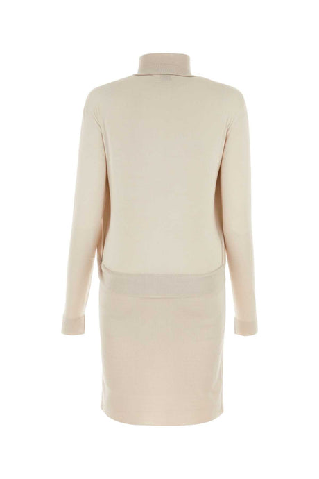 FENDI Mini Dress in Light Pink Stretch Silk Blend