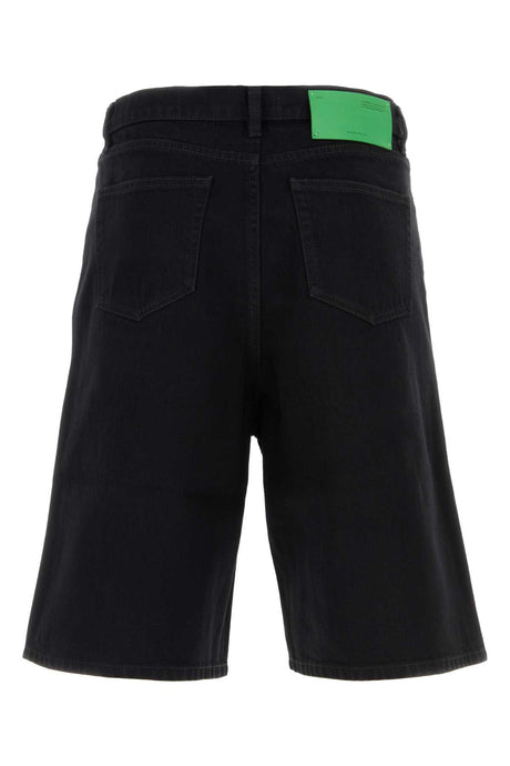 OFF WHITE Men's Black Denim Bermuda Shorts