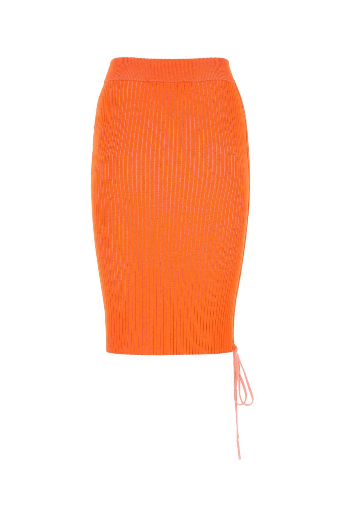 OFF WHITE Chic Orange Viscose Blend Mini Skirt for Women