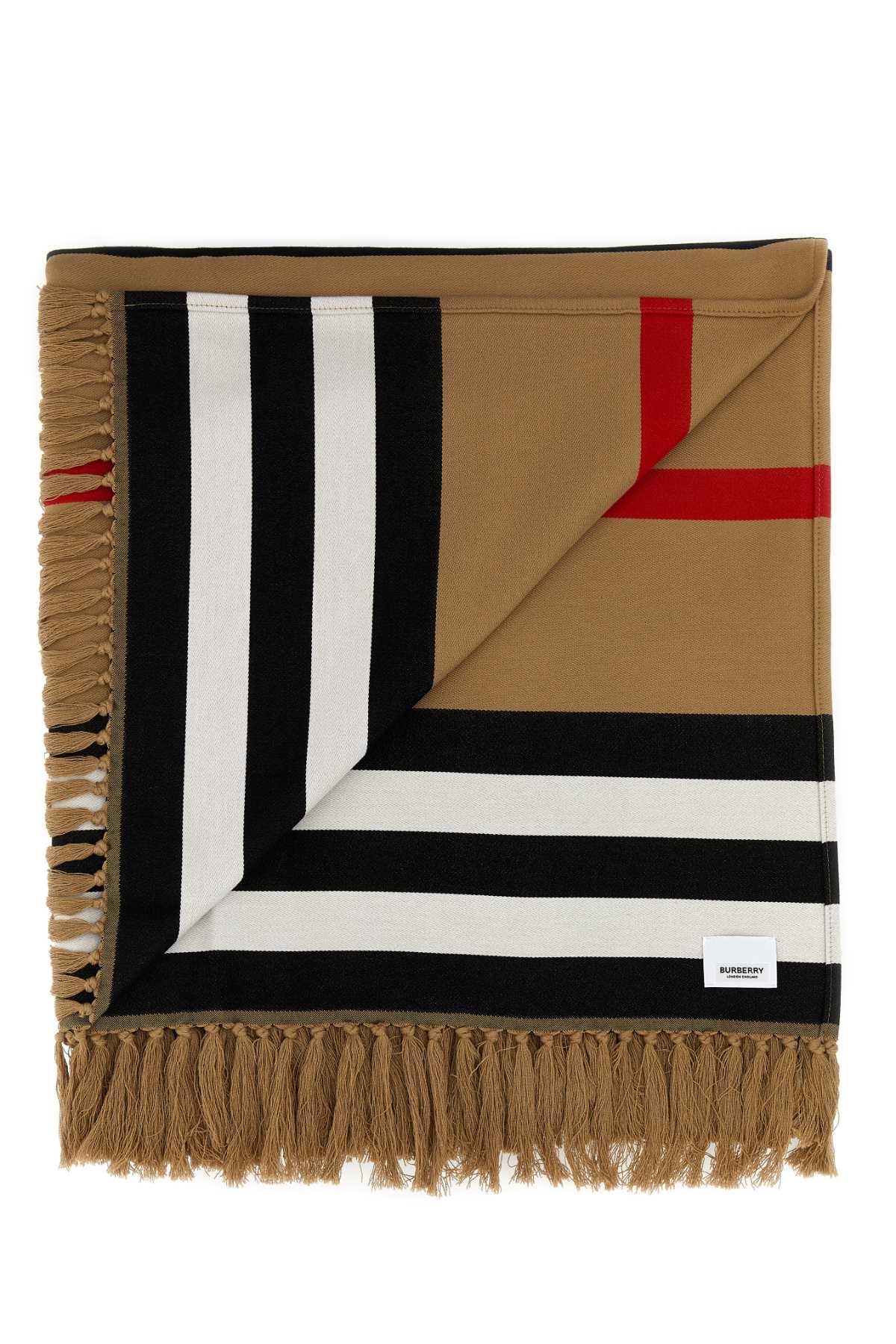 BURBERRY Embroidered Organic Cotton Blanket (180 cm x 135 cm)