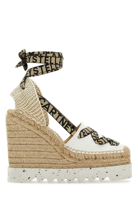 STELLA McCARTNEY Ivory Cotton Gaia Wedges - 12 cm Height