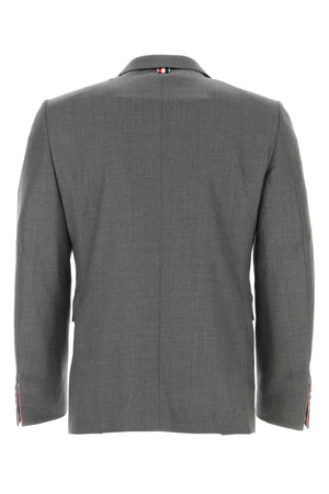 THOM BROWNE Classic Grey Twill Blazer for Men