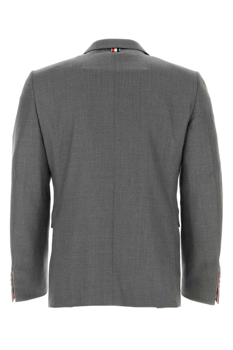 THOM BROWNE Classic Grey Twill Blazer for Men