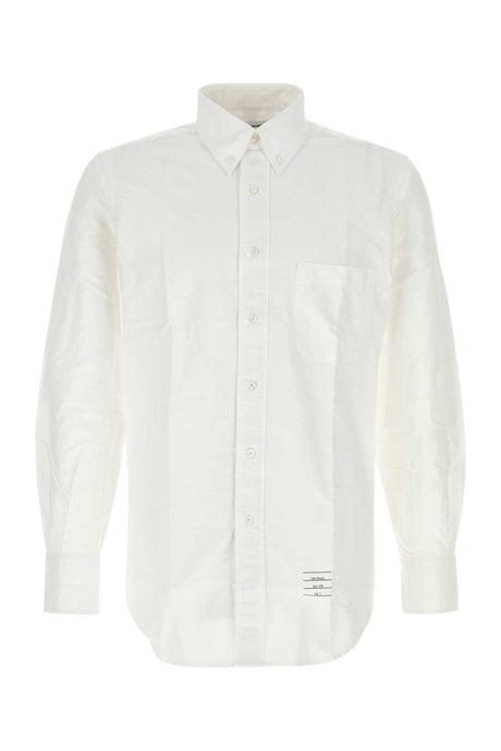 THOM BROWNE Classic White Oxford Shirt for Men