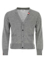 THOM BROWNE Sophisticated Grey Wool Blend Cardigan for Men