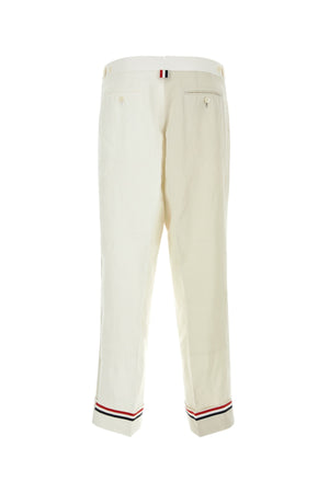 THOM BROWNE Two-tone Linen Pants for Men