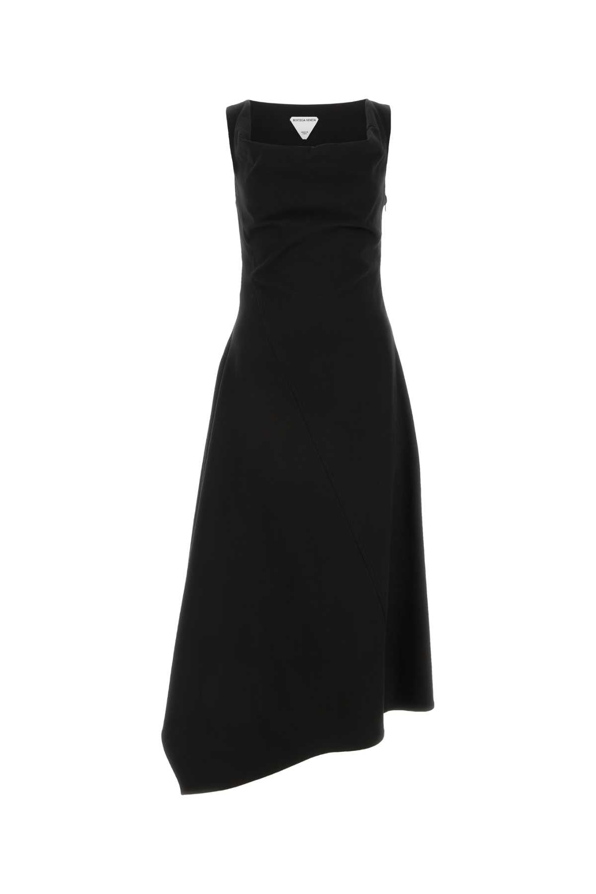 BOTTEGA VENETA Elegant Black Stretch Cotton Dress