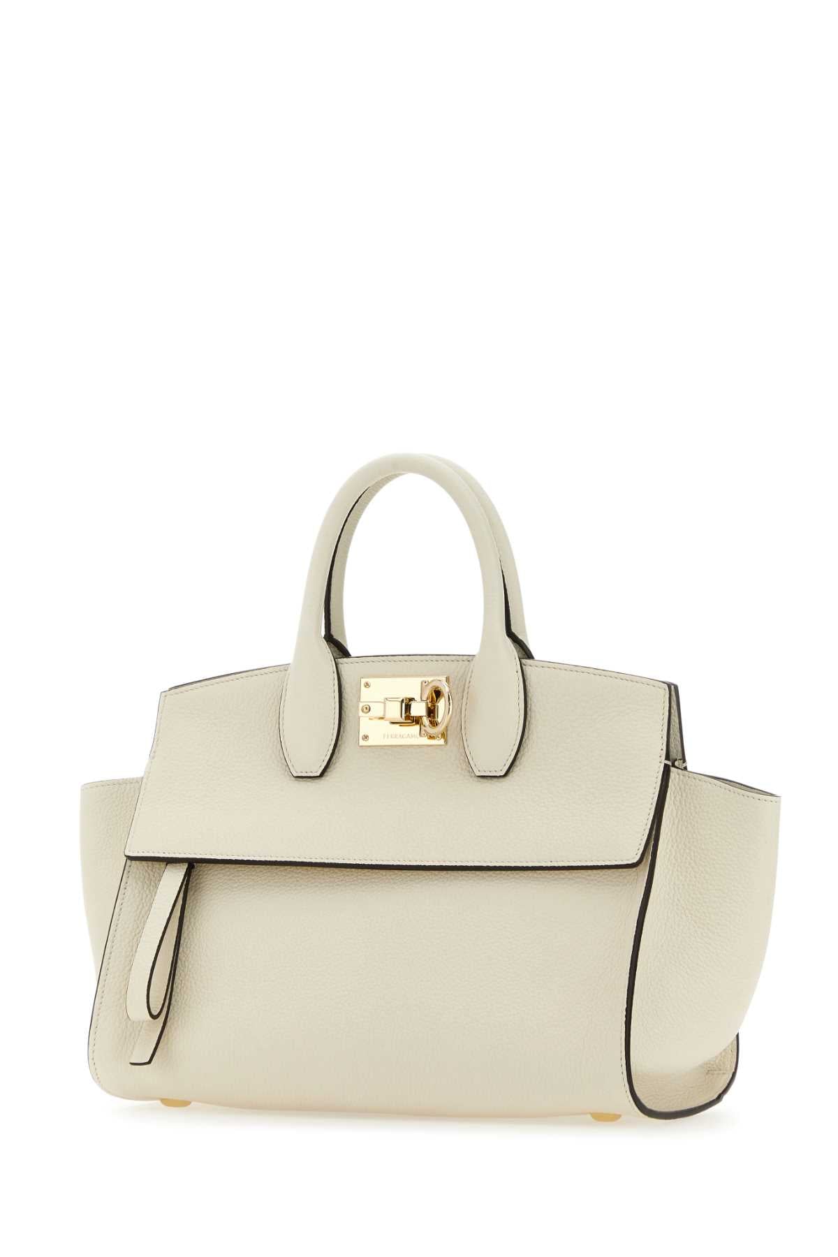 SALVATORE FERRAGAMO Ivory Leather Studio Soft Mini Handbag - Stylish & Chic