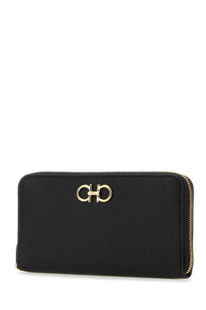 SALVATORE FERRAGAMO Elegant Mini Black Leather Wallet