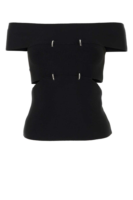 ALEXANDER MCQUEEN Black Stretch Top for Women