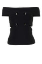 ALEXANDER MCQUEEN Black Stretch Top for Women