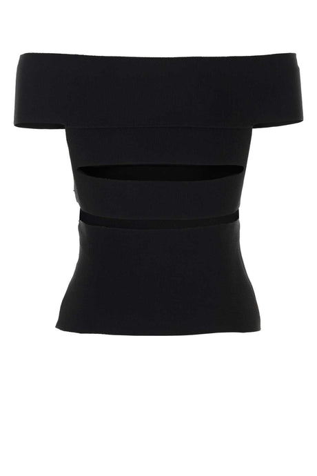 ALEXANDER MCQUEEN Black Stretch Top for Women