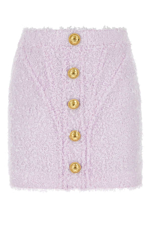 BALMAIN Chic Lilac Boucl&eacute; Mini Skirt