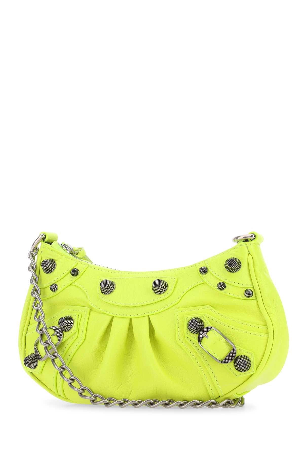 BALENCIAGA Mini Leather Handbag in Bright Yellow