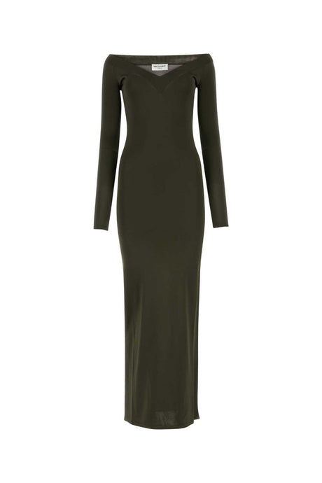 SAINT LAURENT Elegantly Draped Long Dress for Women