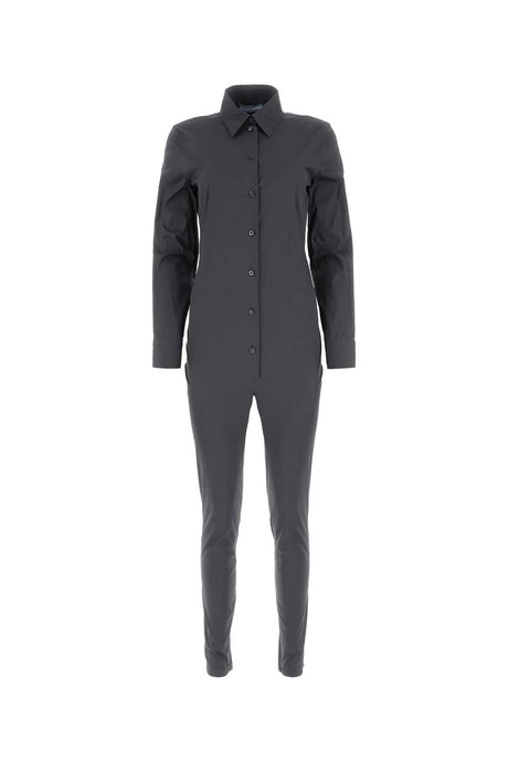 PRADA Graphite Stretch Poplin Jumpsuit - Women's Fashion Essential