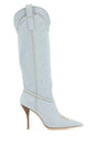 STUART WEITZMAN Stylish Denim Outwest Boots with 10 cm Heel Height for Women