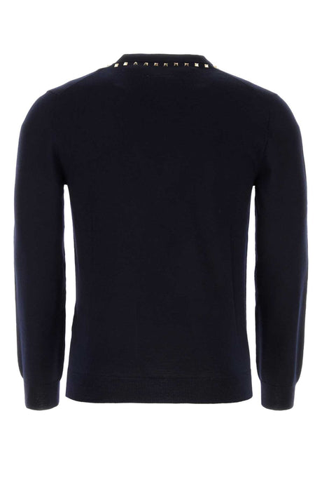 VALENTINO GARAVANI Midnight Blue Wool Cardigan for Men