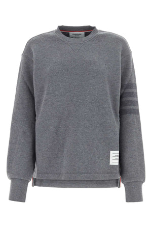 THOM BROWNE Chic Grey Wool Sweatshirt