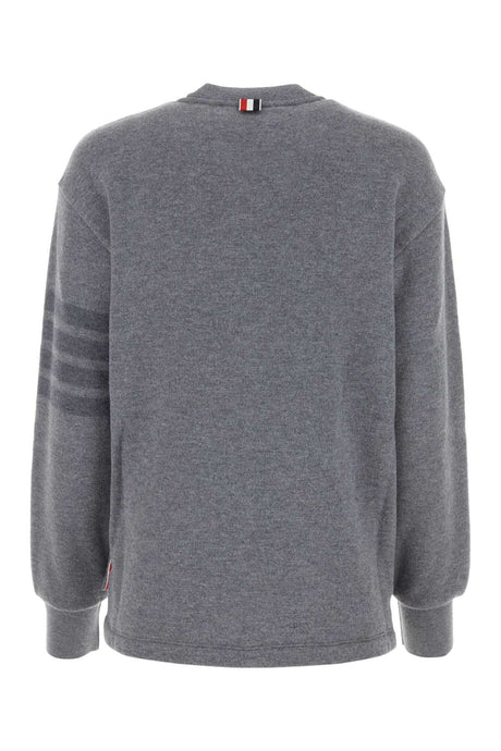 THOM BROWNE Chic Grey Wool Sweatshirt