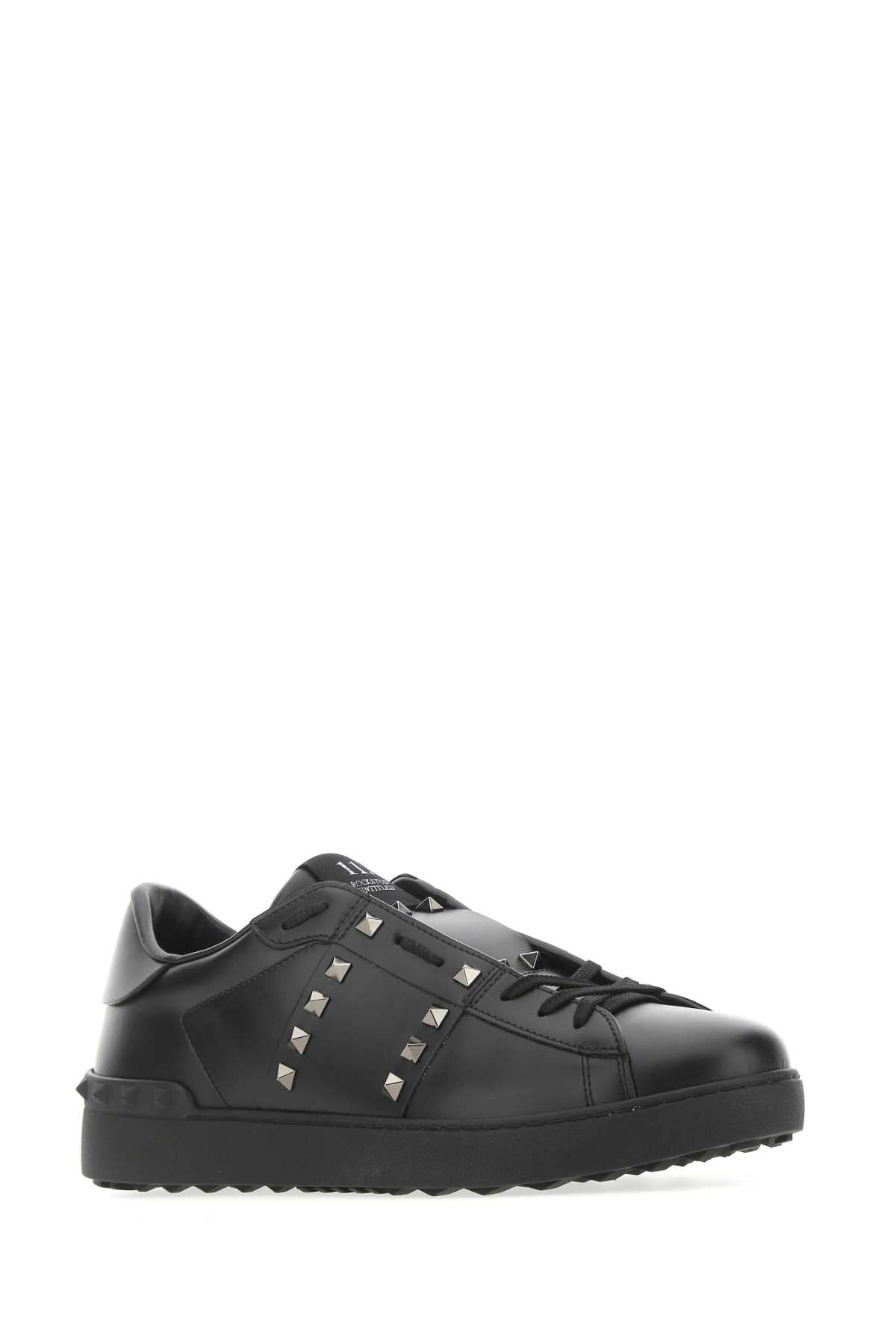 VALENTINO GARAVANI Rockstud Black Leather Sneakers for Men