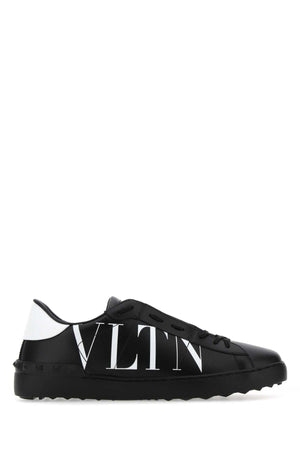 VALENTINO GARAVANI Stylish Black Leather Open Sneakers for Men