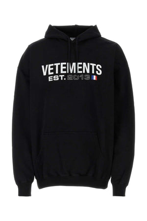 VETEMENTS Oversized Black Cotton Blend Sweatshirt for Men