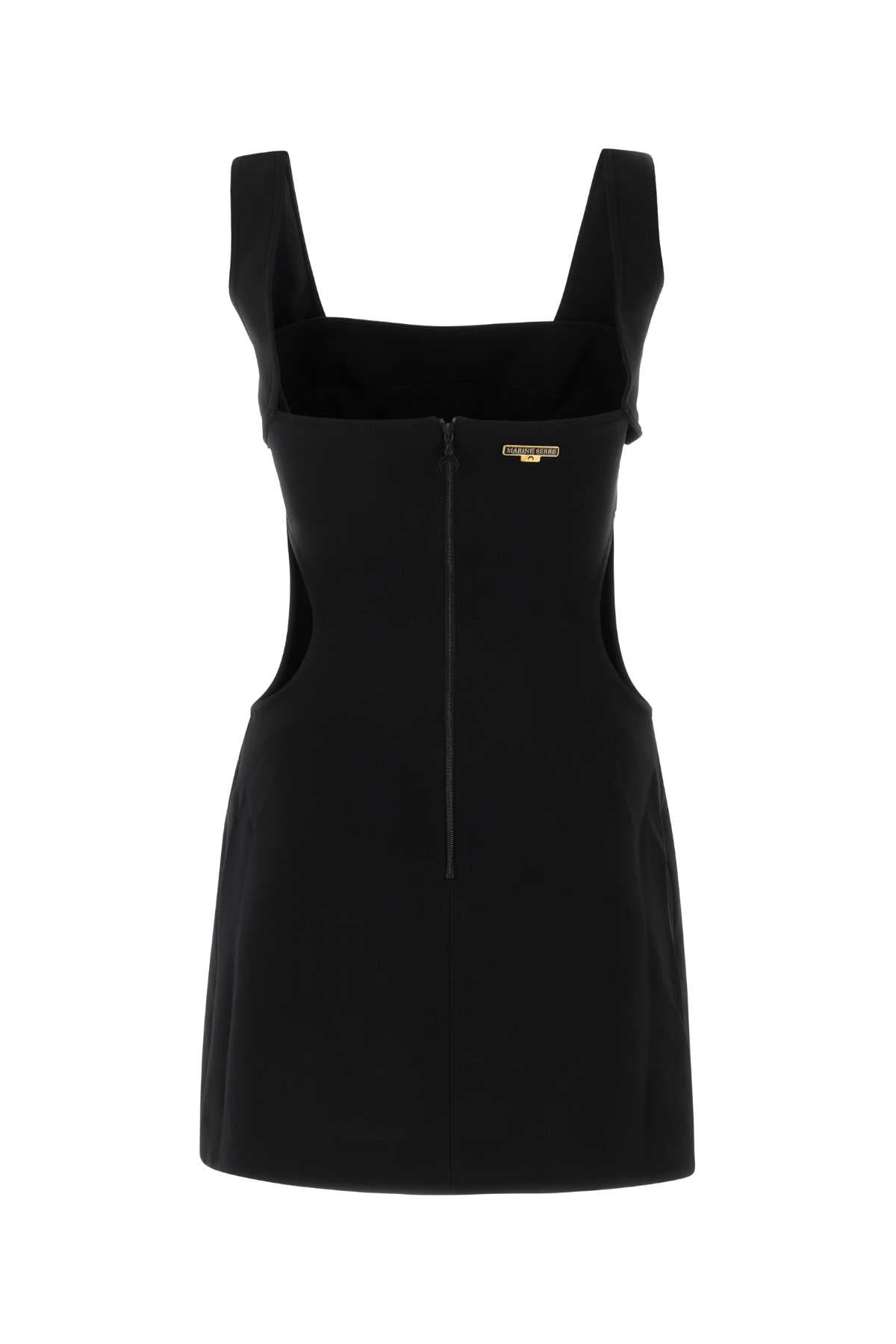 MARINE SERRE Chic Black Polyester Blend Mini Dress