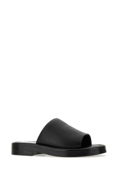 SALVATORE FERRAGAMO Luxurious Black Nappa Leather Slippers for Men