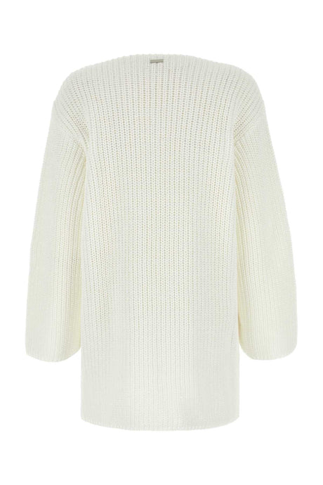 SALVATORE FERRAGAMO White Oversized Cotton Sweater for Women