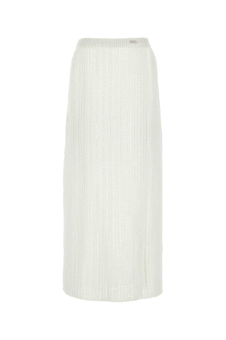 SALVATORE FERRAGAMO Elegant White Cotton Skirt for Women - 2024 Collection