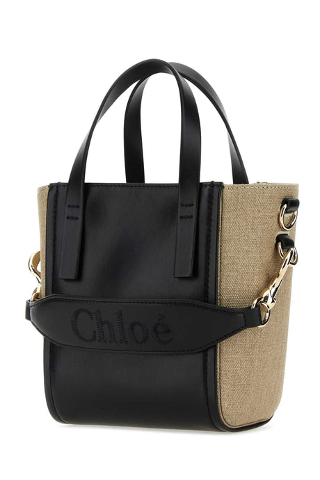 CHLOE Two-tone Mini Canvas and Leather Handbag