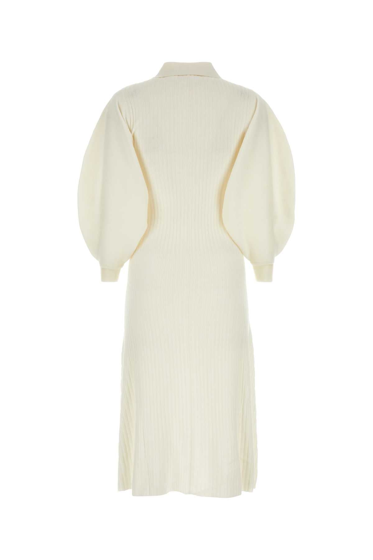 CHLOE Ivory Stretch Wool Blend Mini Dress