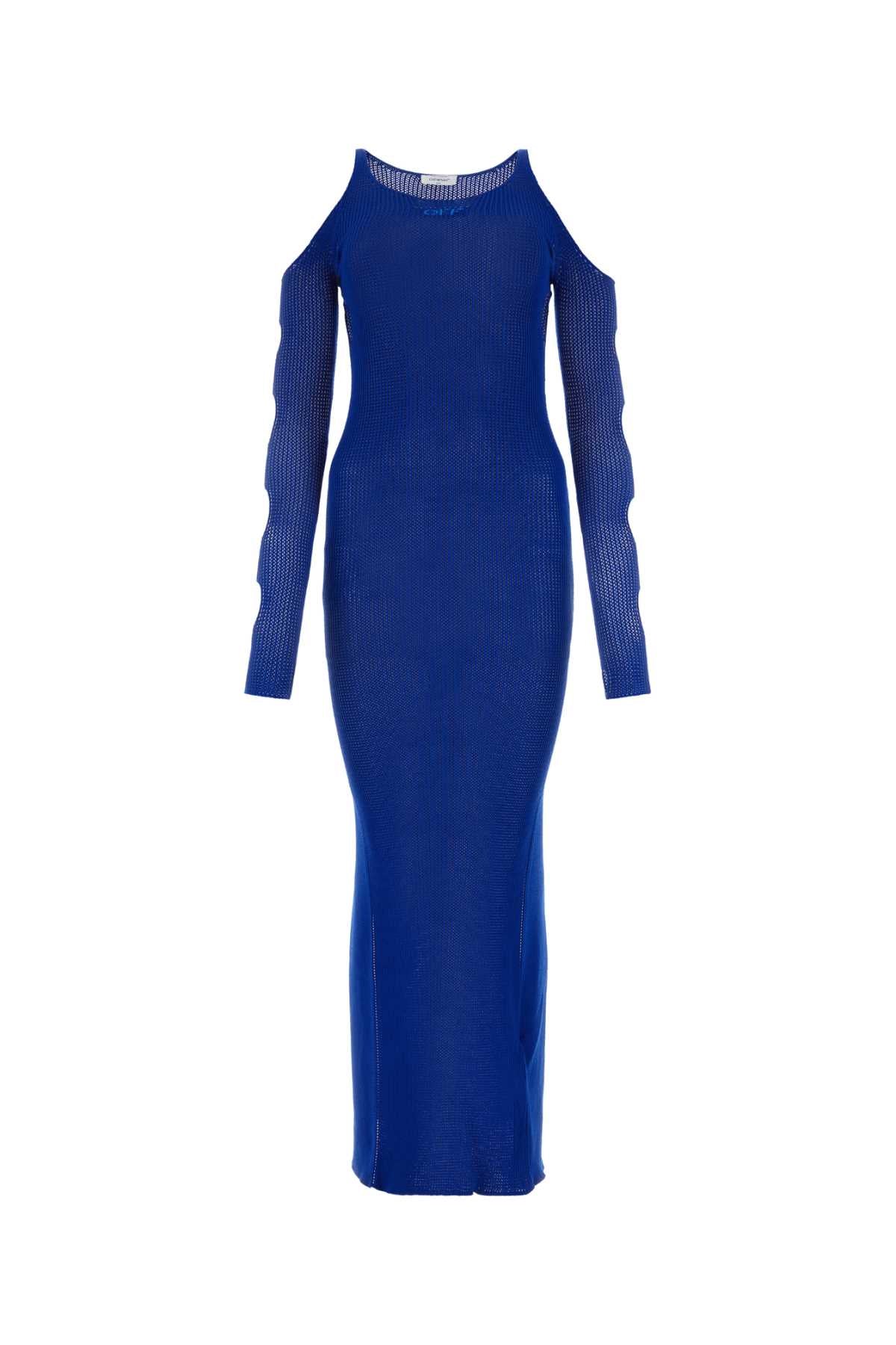 OFF WHITE Vibrant Electric Blue Viscose Blend Dress - Spring 2023