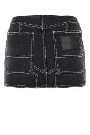 OFF WHITE Slate Black Denim Mini Skirt for Women