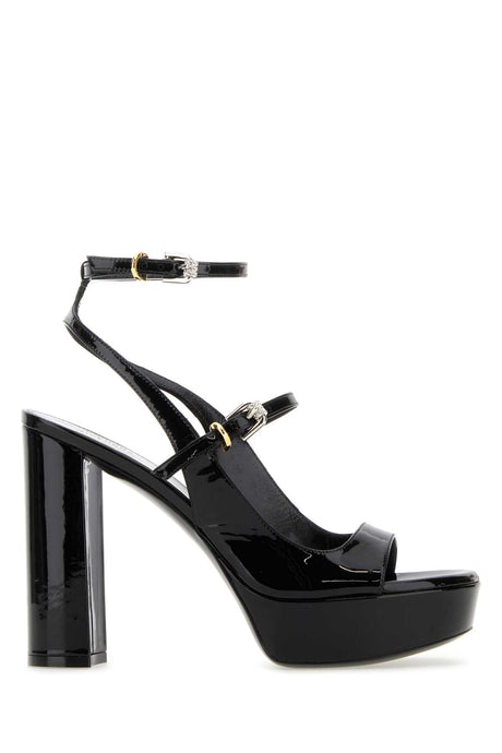 GIVENCHY Stylish Black Leather Platform Sandals with 3.5 cm Platform Height