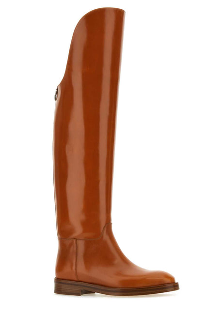 DURAZZI Classic Caramel Leather Equestrian Boots