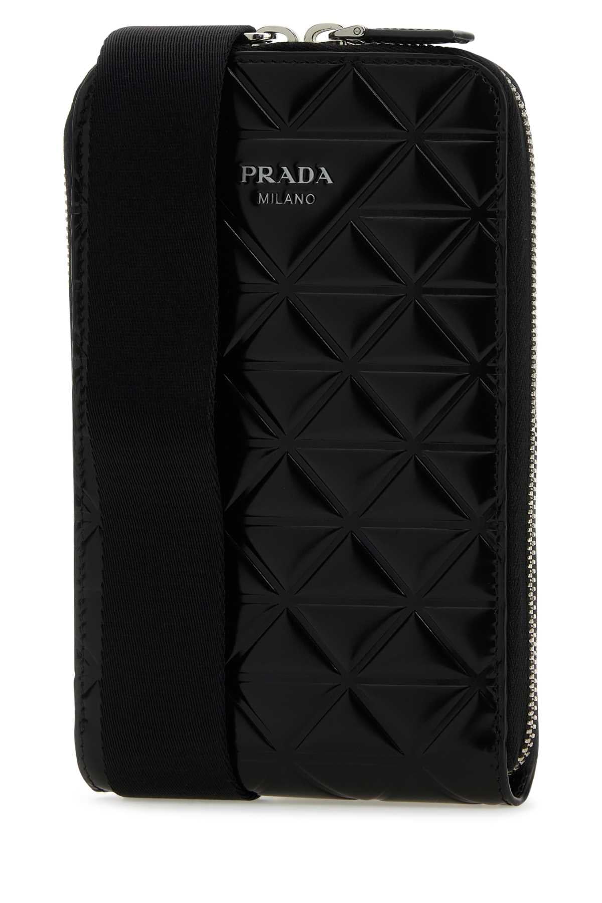 PRADA Mini Black Leather Phone Case