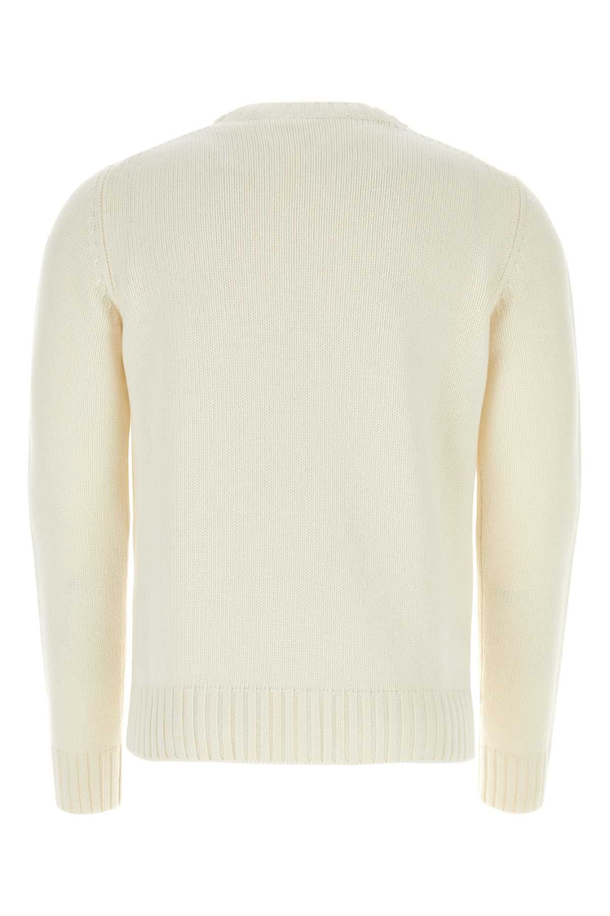 PRADA Ivory Wool Blend Sweater for Men