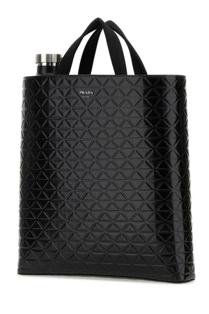 PRADA Sophisticated Black Leather Shopping Handbag (36cm x 38cm)