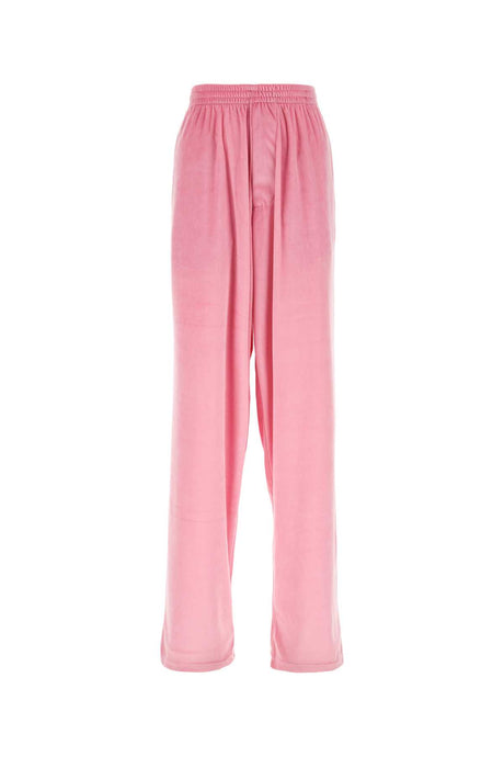 BALENCIAGA Pink Baggy Velvet Pants for Women