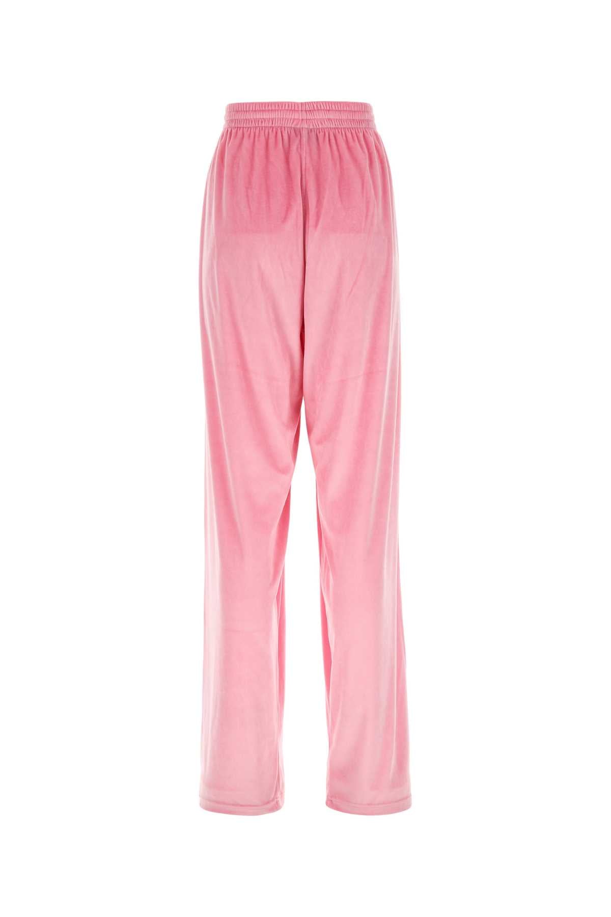 BALENCIAGA Pink Baggy Velvet Pants for Women