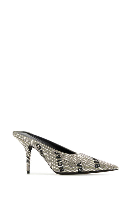 BALENCIAGA Embellished Suede Square Knife Flat - 8 cm Heel