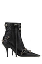 BALENCIAGA Elegant Black Leather Ankle Boots with 9.5 cm Heel Height