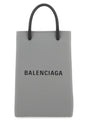 BALENCIAGA Mini Grey Leather Phone Case